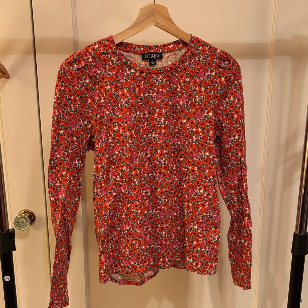 J. Crew Women's Multicolor Floral Long Sleeve Tee